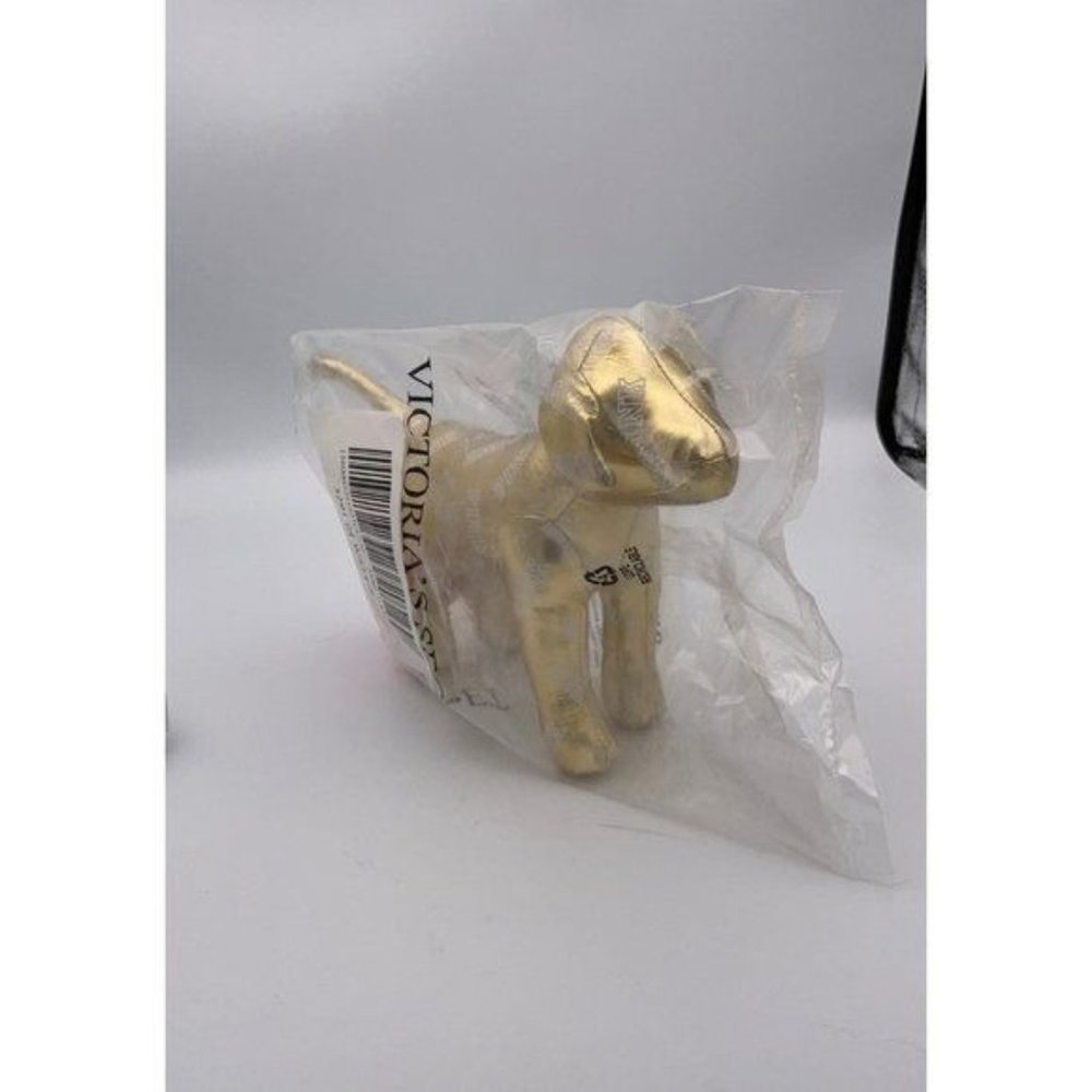Victoria’s Secret PINK Metallic shiny vinyl plush dog Sealed - Picture 2 of 2